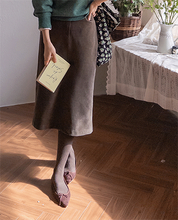 [Soft] Beniel high-quality fabric, stretchy spandex, back banding, H-line, back slit, Rong skirt [size: F (55-66)]