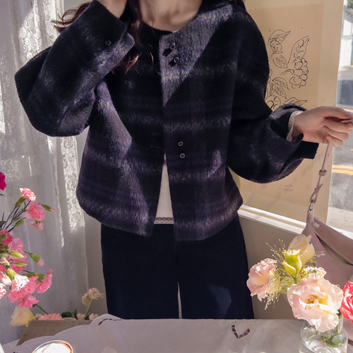 Heightsbell Wool & Lyocell Soft Luxe Check Luxury Handmade Jacket [size: F (55~66)]