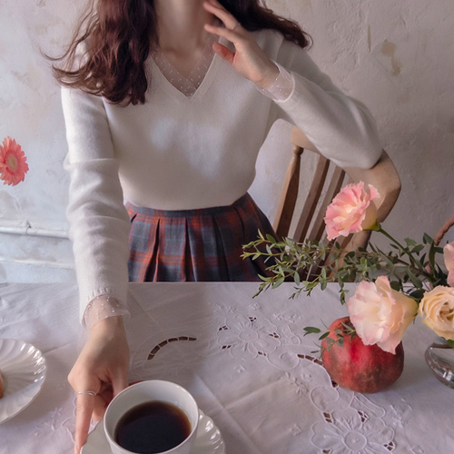 [LABEL] Canivelle Lovely Color Block Thick Warm Soft Knit [size: F(55~66)]