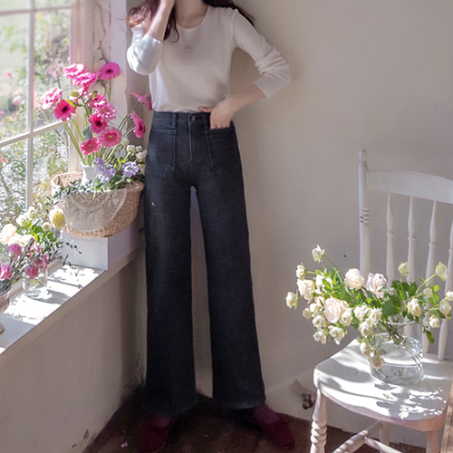 Andtasmi fleece-lined, stretchy band pants [size: S, M, L] 