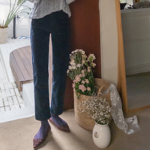 [Jjang Jjang Span][Straight Fit][LABEL] Corduroy straight pants that only I know of warmth [size: S, M, L]
