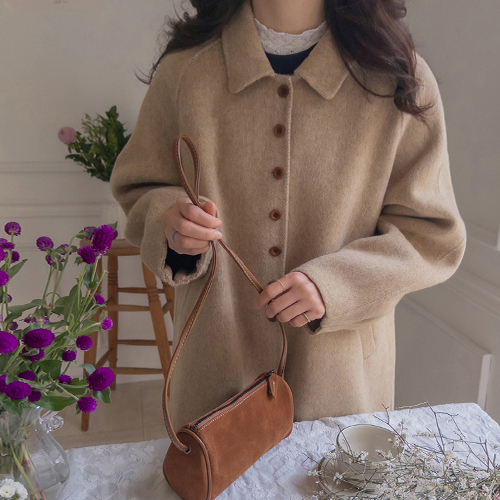 [LABEL] Lemain Silver Herringbone Handmade Coat [size: F (55-66)]