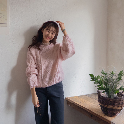 [LABEL] Fornell Thick Warm Nagrang Yeorifit Alpaca Knit [size: F (55~66)]