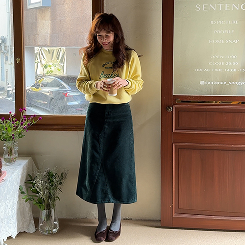 [Special Sale] Grand Cozy Semi-Aline Corduroy Skirt [size: S, M, L]