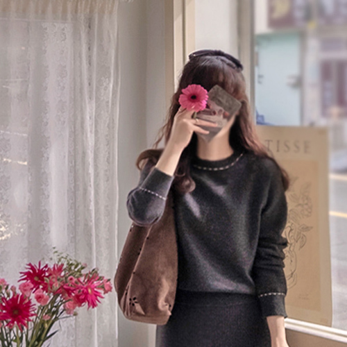 Andy Roll Stitch Neck Soft Warm Knit [size: F (55~66)]