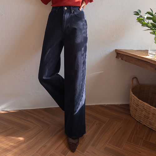 [Popular Winter Fleece Version] [Non-Fade Zero] Clyden Hooded Raw Denim Wide Pants [size: S, M, L]