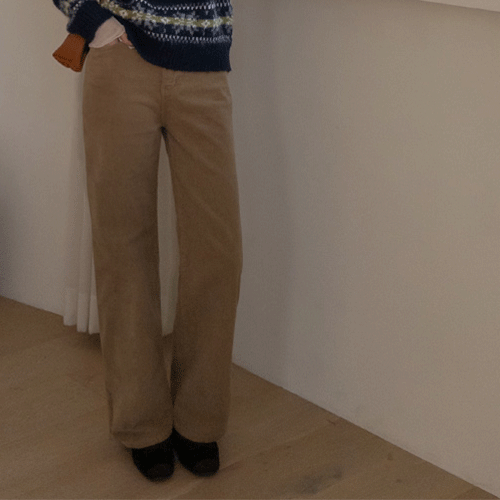 [Fleece Lining] [Contains Spandex] Fluffy Kaniel Straight-Fit Corduroy Pants [size: S, M, L]