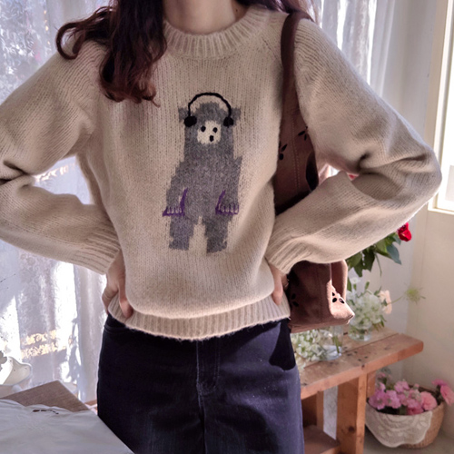 Sonetti Cute Bear Soft Wool Tasumi Soft Knit [size: F (55~66)] 