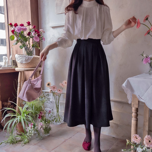 Decard Sugar Pleated Mapsi Line Season Skirt [size: F(55~66)]
