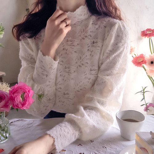 Winterlive fluffy fleece lining, soft spandex, sugar-less, semi-polar blouse [size: F (55~66)]