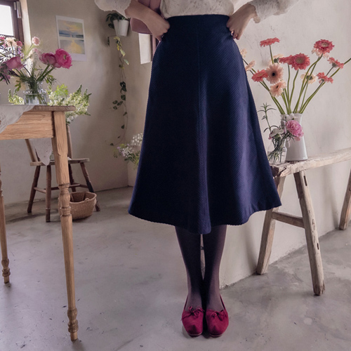 Auckland Lovely Fit Corduroy Band Skirt [size: F (55~66)]