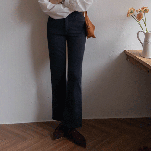 [Short-sleeved] [Fit tension] Semi-slim bootcut pants with a subtle wash that make your legs look longer [size: S, M, L]
