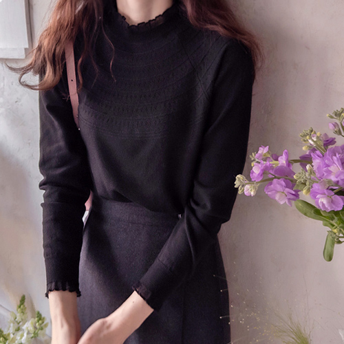 See-through color blocking soft and stretchy spandex semi-polar knit [size: F(55~66)]