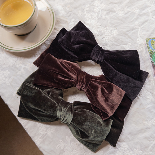 Aura Rose Big Ribbon Velvet Hairpin