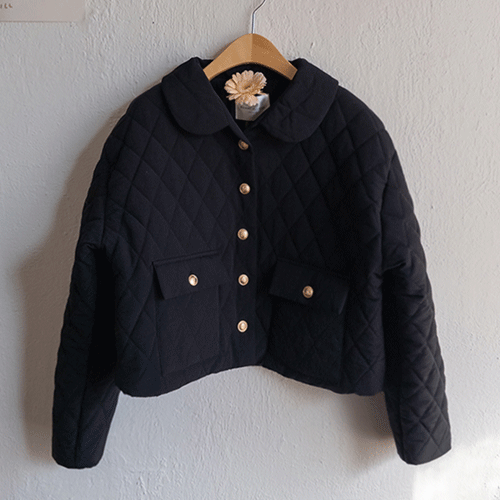 Elise Pretty Round Collar Diamond Quilted Winter Jacket [size: F (55~66)]