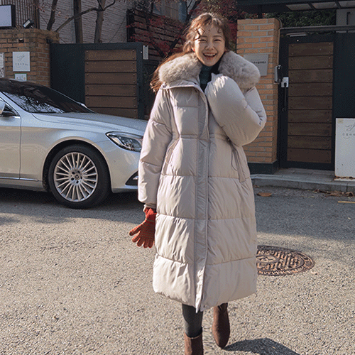 Mariel Rich Fur Waist String Long Padding Jumper [size: F(55~66)]