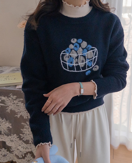 Aila Printed Embroidery Wool Knit [size: F(55~66)]