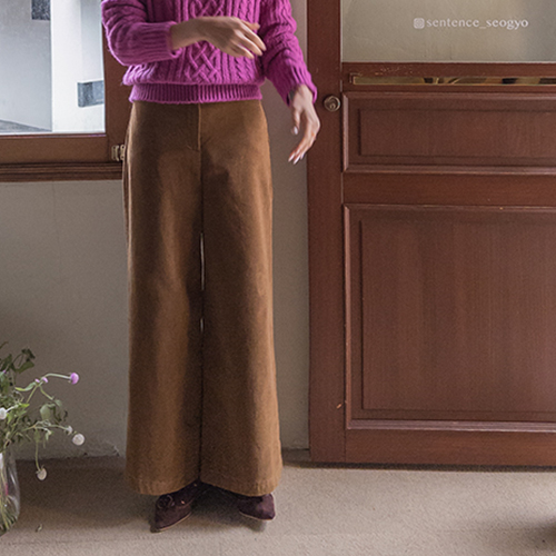 [Body Shape Correction] Kelen Napping Corduroy Straight-Fit Wide Pants [size: S, M, L]