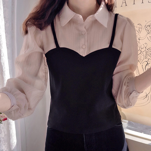 [Short/Long Length] Melbourne Lovely Bustier Color Combination Blouse [size: F(55~66)]