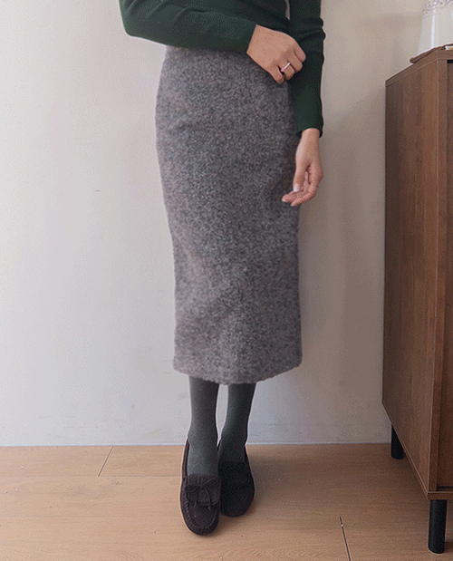 [Wool50%] Helis Bokashi-woven back banding Rong skirt [size: F(55~66)]