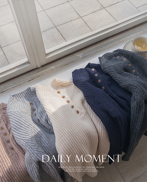 Camellia Wool Blend Button Key Point Knit [size: F(55~66)]