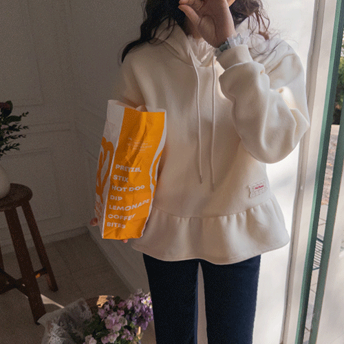 Loika lovely hem mini lace point Freel Hooded T-Shirt [size: F (55-66)]