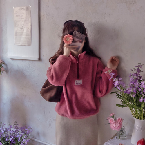 [New Product Special Price 7,000 Won Discount] <FONT color=#5a3954>MADE LIN</font> Monea Lovely Color Wool Blouse Anorak Man to Man [size: F (55~66)]