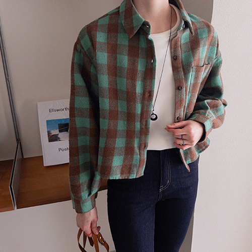 [Sheepskin Lining] Jed Lovely Vintage Check Shirt [size: F (55~66)]