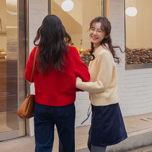 [Wool20%] Romea Lovely Mode Kara Round Button Pocket Cardigan [size: F(55~66)]