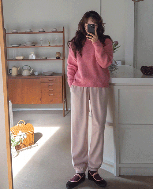 [Color key point] Ponia thick and soft bocashi wool knit [size: F (55-66)]