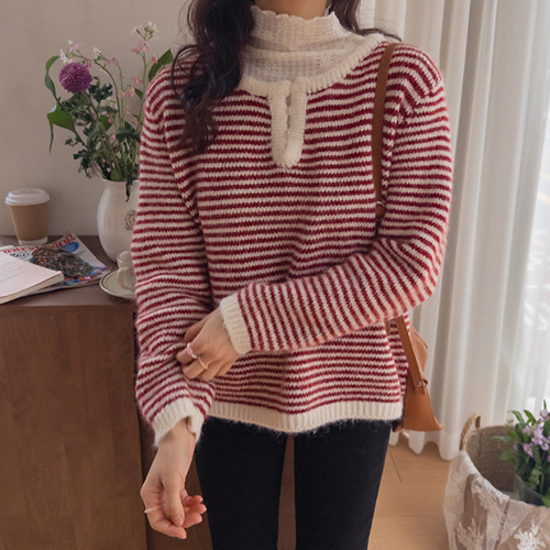 Leand Soft and Smooth Stripe Knit [size: F (55-66)]