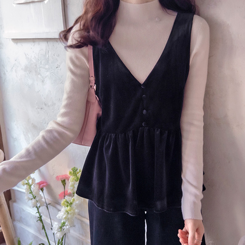 [LABEL] Soft and flexible stretchy spandex Velvet bustier [size: F(55~66)]