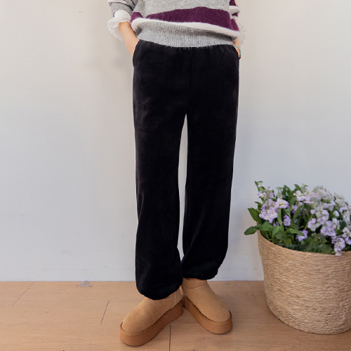 [New Arrival Special Price 6,000 Won Discount] <FONT color=#5a3954>MADE LIN</font> Logan Velvet Fleece String Banding Pants [size: F (55-66)]