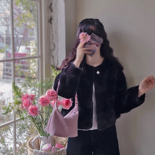 Roy Jinju Soft and Flexible Mink Fur Cute Warm Coat [size: F(55~66)]