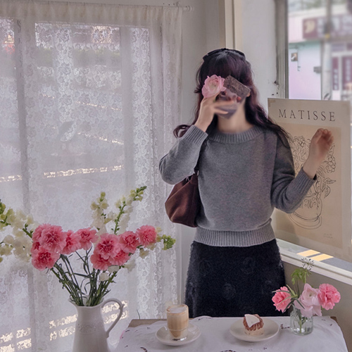 Jenny Baby Alpaca Warm Wool Boat Neck Knit [size: F (55~66)]