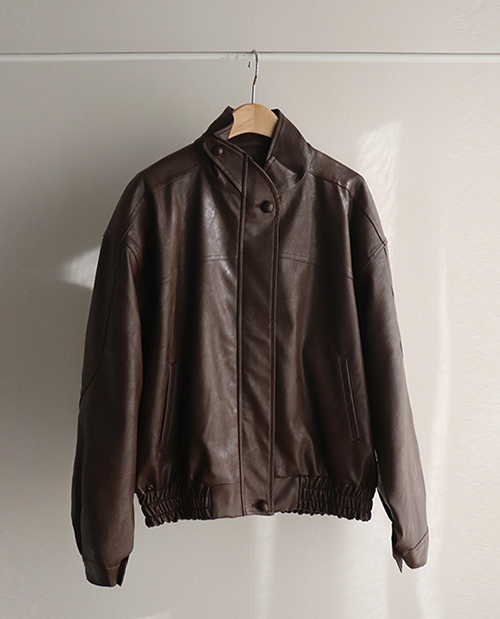 [Sample Sale] Bean Button Leather Jacket