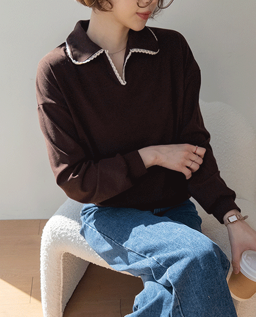 [New Arrival Special Price 4,000 Won Discount] <FONT color=#5a3954>MADE LIN</font> Solen Race Team Collar Cozy T-shirt [size: F (55~66)]