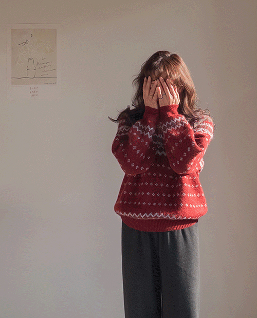 Eluna Coguntasup Nordic Pattern Eco-Friendly Knit [size: F (55-66)]