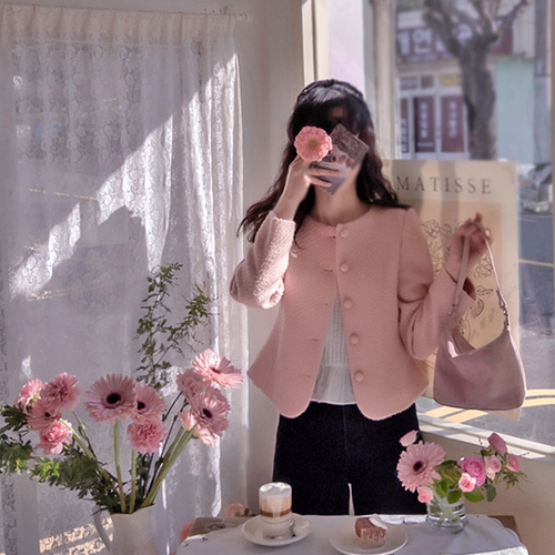 [Best Special Price 7,000 Won Discount] <FONT color=#5a3954>MADE LIN</font> Lin End Wool Tweed Jacket [size: S, M]