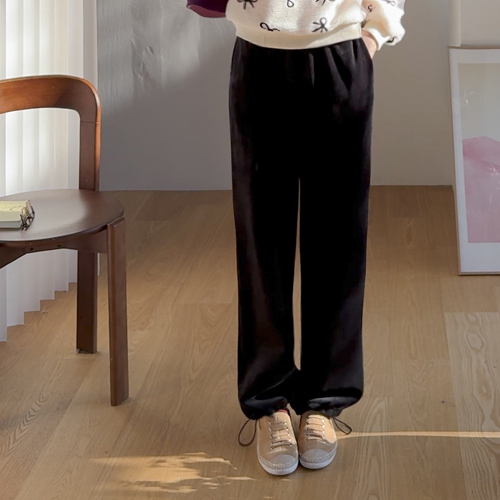 [Best Special Price 6,000 Won Discount] <FONT color=#5a3954>MADE LIN</font> Logan Velvet Fleece String Banding Pants [size: F (55-66)]