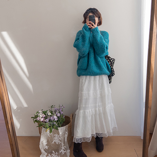 Rioven Fluffy Lovely Loose Fit Knit [size: F(55~66)]