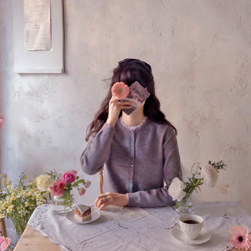 Joy Lovely Sharing Neck Cozy Span Sophisticated Cardigan [size: F(55~66)]