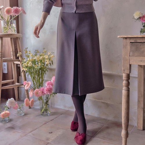 Clovis pintuck edge soft napping band skirt [size: F (55~66)]