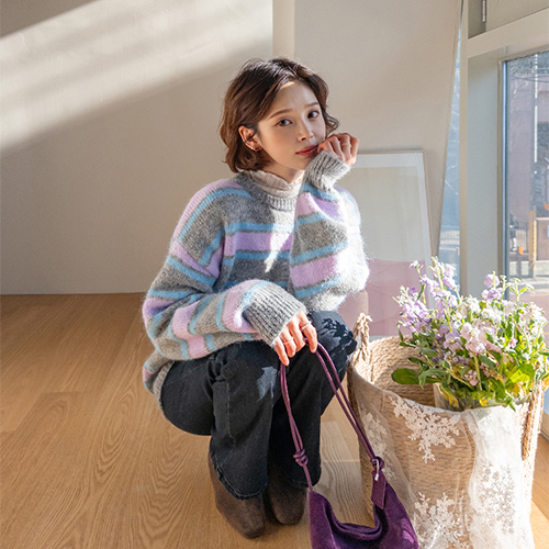 [LABEL] Q-Drin Cotton Candy-like Soft and Loose Fit Knit [size: F (55-66)]