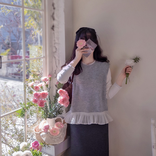 Melod Sharing Color Key Point Warm Vest [size: F (55~77)]