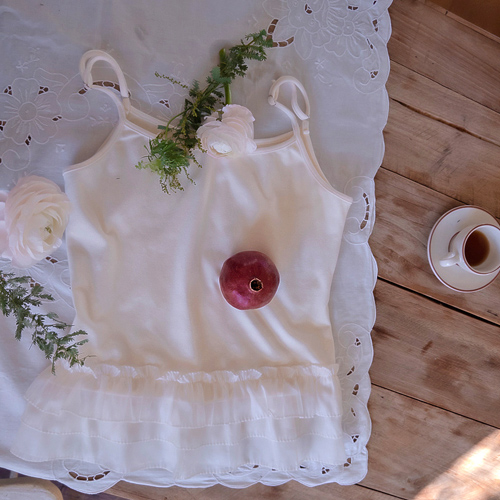 Shukranchi chewy spandex fleece lining adjustable strap nasi top [size: F (55~66)]