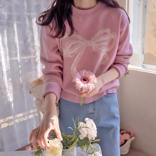 [LABEL] Jennebella Ribbon Point Warm Soft Knit [size: F(55~66)]