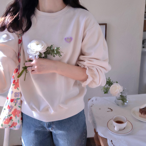 Shuzenica Heart Point Warm Fleece Sleeve Sharing Tee [size: F(55~77)]