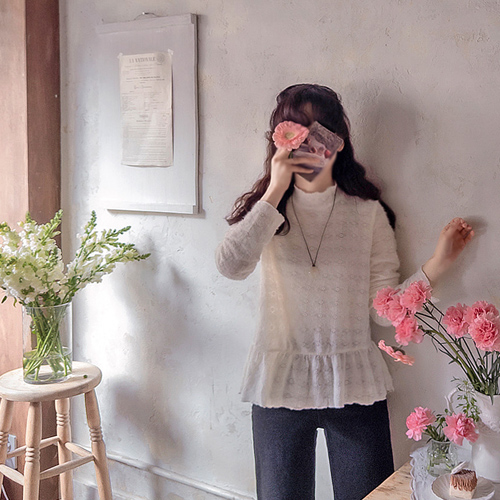 Jay's Flower Fluffy Softness Pant Half-Pola Blouse [size: F(55~66)]