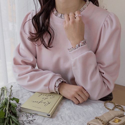 Xenia Tulip Pintuck Flower Lace Napping Man to Man [size: F(55~66)]